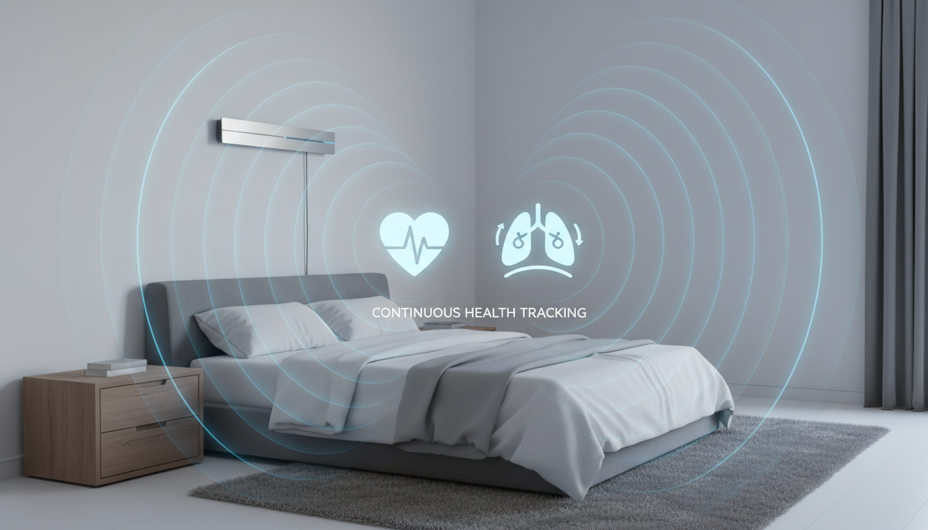 Visualization of radar-based wellness monitoring for breathing and heart rhythms